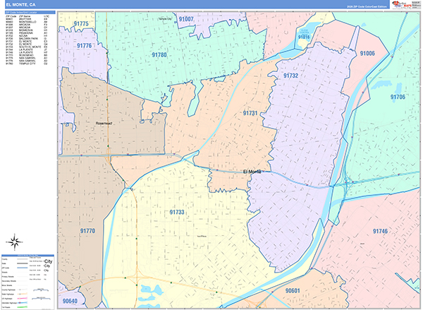 El Monte Map Color Cast Style